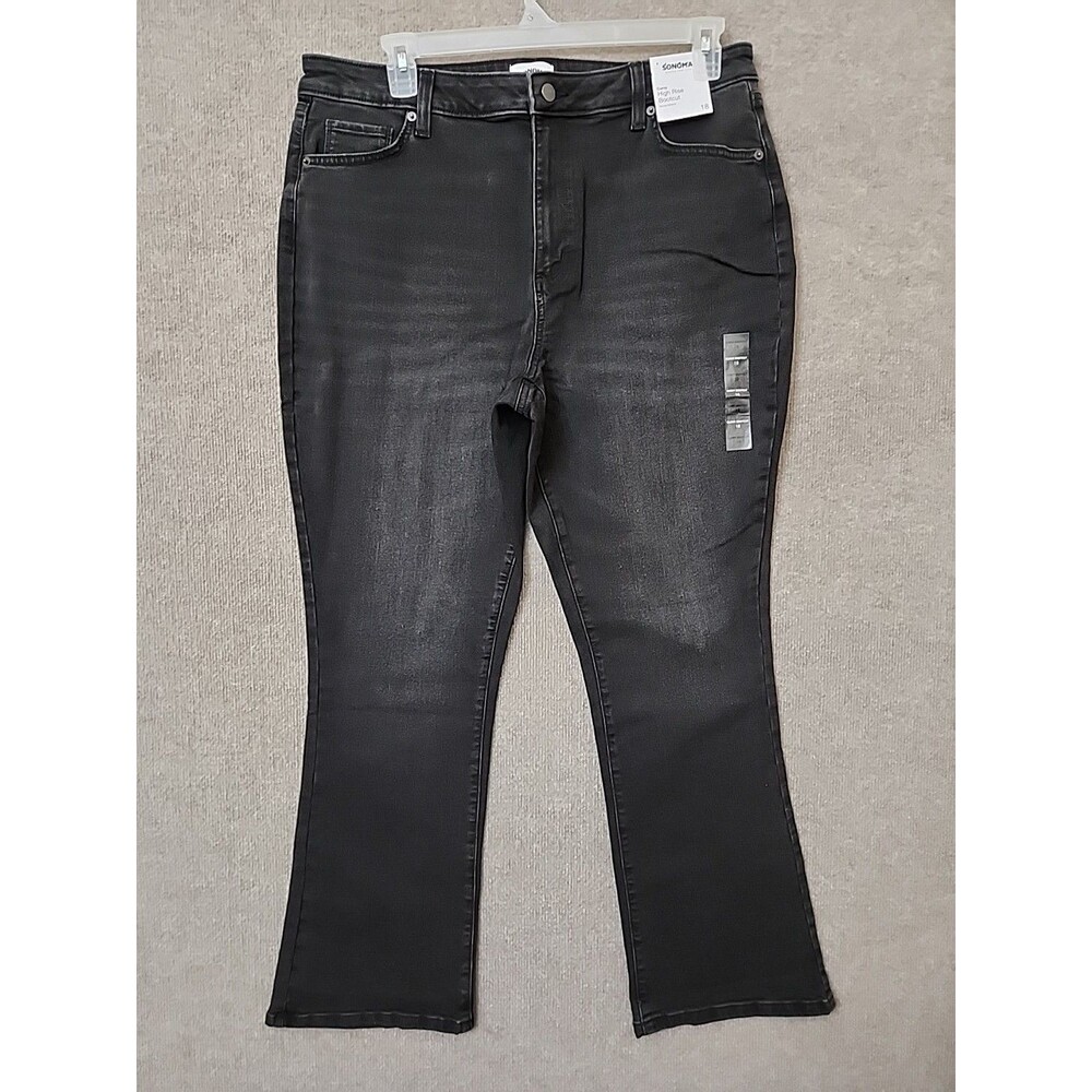 Sonoma Curvy Bootcut Jeans Womens 18 Black Some Stretch NEW